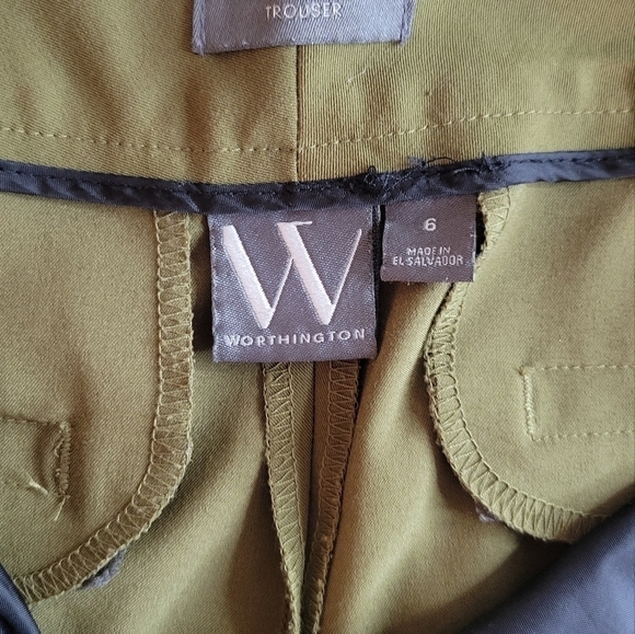 Worthington Curvy Fit Bootcut Trouser Pants size 6 EUC olive green - Picture 4 of 6